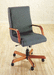 Кресло 1091BLK  с высокой спинкой, черная крестовина и черные подлокотники цвет - Британи (серо-голубой) 1 шт.