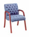 Кресло для посетителей 1093BLK без рельефного рисунка, черные полокотники и ножки, цвет обивки - Британи (серо-голубой) 10шт.